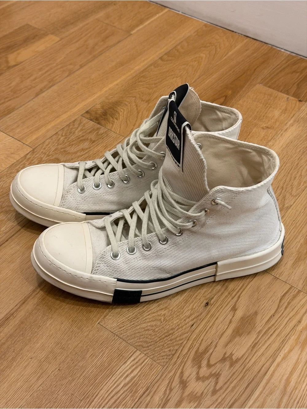 Converse x Rick Owens DRKSHDW DRKSTAR off-white high-top sneakers - Picture 2 of 8